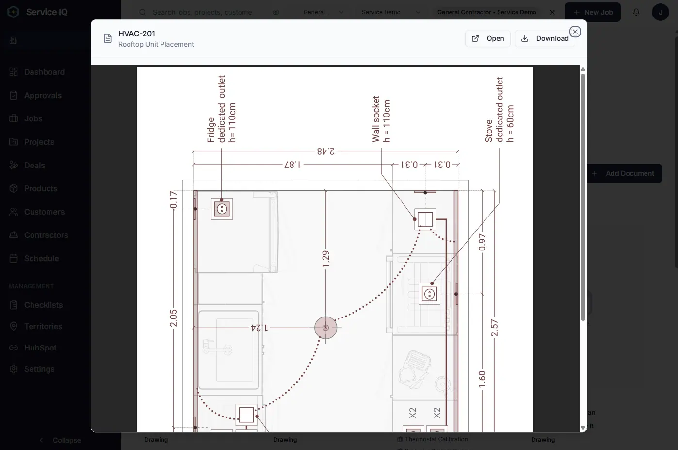 ServiceIQ drawings library with discipline filters